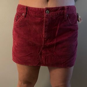 American Eagle Vintage Red Corduroy Mini Skirt